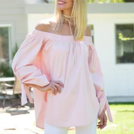 QUANTIC BLUSH OFF THE SHOULDER TOP