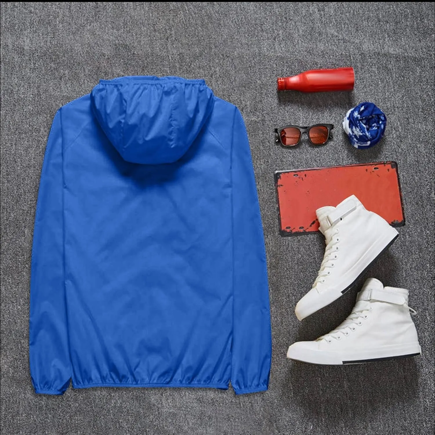 Rain Jacket Women Waterproof Lightweight Windbreaker Jacket with Hood Outdoor Sports Packable Raincoat with Pockets