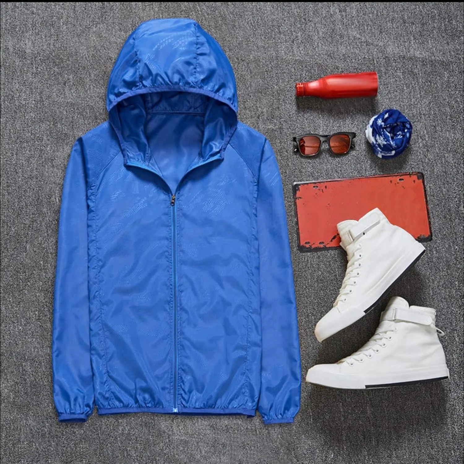 Rain Jacket Women Waterproof Lightweight Windbreaker Jacket with Hood Outdoor Sports Packable Raincoat with Pockets