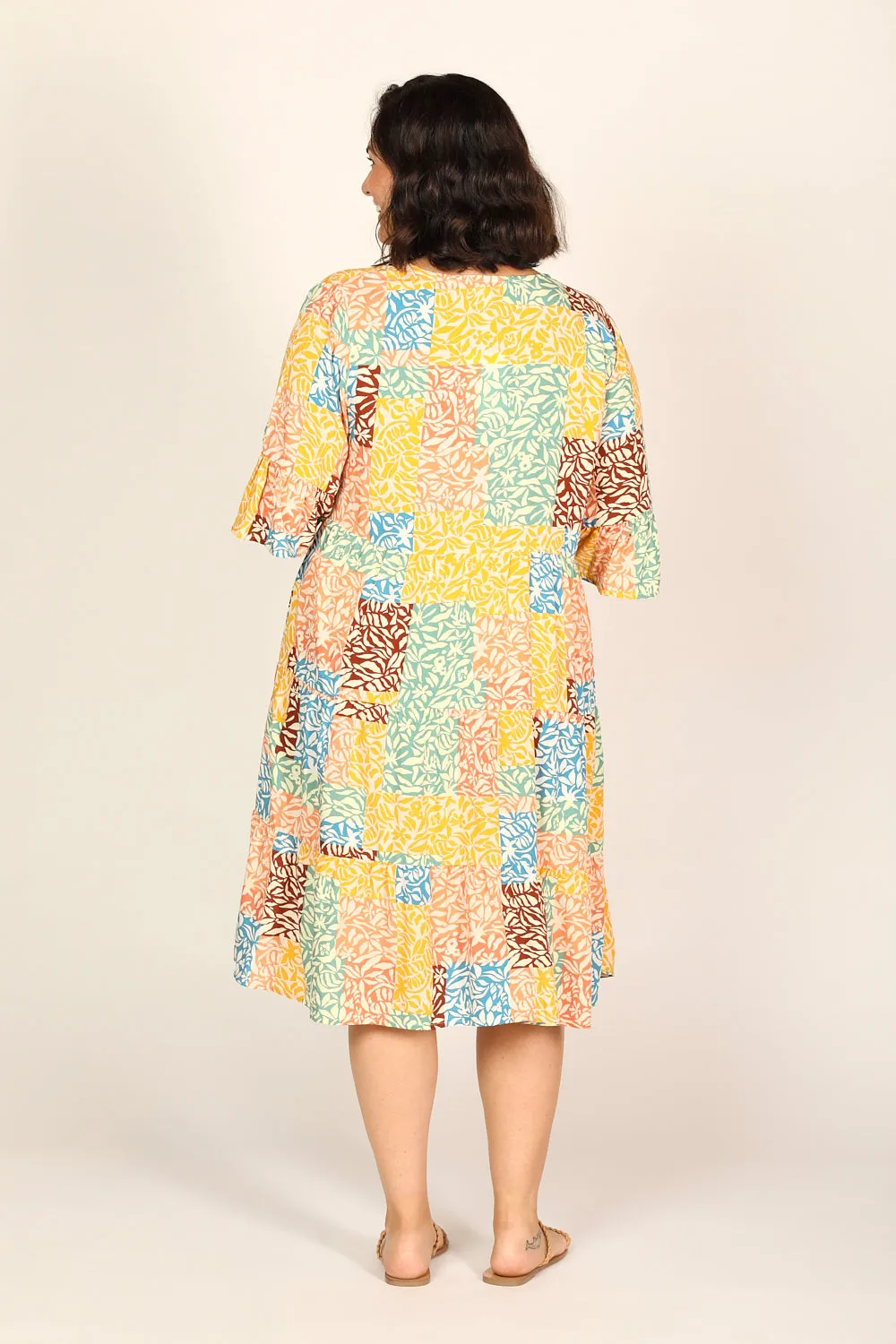 Scout Tiered Dress in Pretty Patchwork