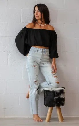 Sea Lustre Charlie crop top in Black