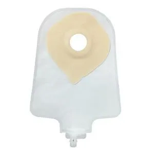 Securi-T USA 9" 1-Piece Urinary Pouch Convex Pre-Cut 1" Transparent Flip-Flow Valve (includes 10 caps 1 Night Adapter)