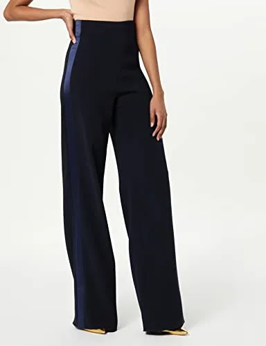 Sergio Hudson, Signature Tuxedo Pant, 6, Midnight - Ivory