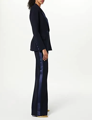 Sergio Hudson, Signature Tuxedo Pant, 6, Midnight - Ivory