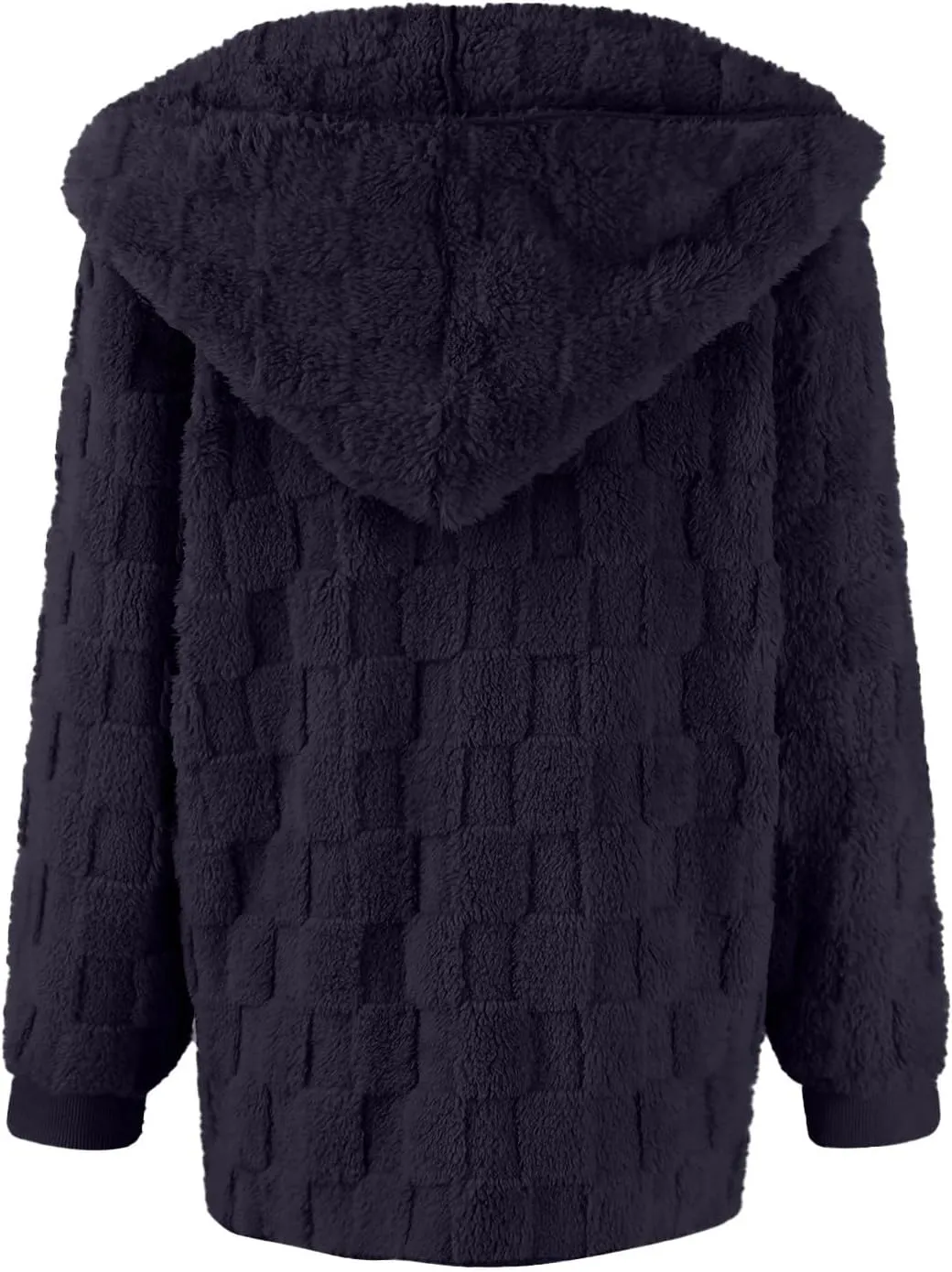 Sherpa Jacket Women Fuzzy Open Front Fleece Lined Jackets Soft Warm Hooded Cardigan Sweater Winter Coat with Pockets
