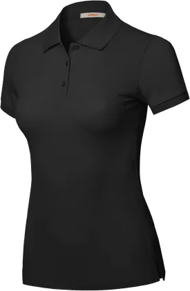 STARJJ Womens Slim Fit Golf Short Sleeve Breathable Pique Polo Shirt