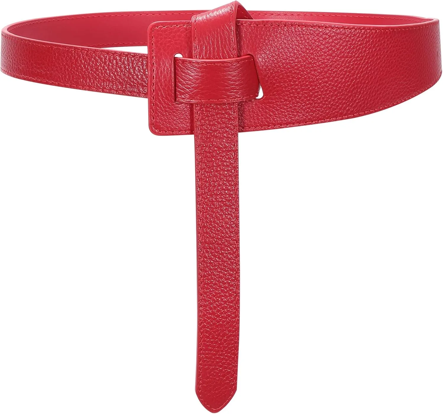 SUOSDEY Womens Genuine Leather Belt for Dress, Tie a Knot Leather Waist Belt for Jumpsuit Coat