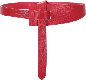 SUOSDEY Womens Genuine Leather Belt for Dress, Tie a Knot Leather Waist Belt for Jumpsuit Coat