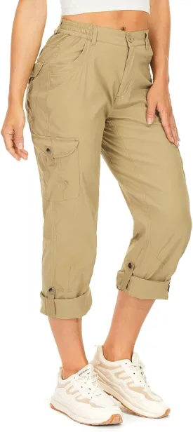 Toomett Women's Hiking Cargo Pants convertible Quick Dry UPF50  Waterproof capri Fishing Safari Travel Pants Toomett Women's Hiking Cargo Pants convertible Quick Dry UPF50  Waterproof capri Fishing Safari Travel Pants