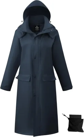 wantdo Long Rain Coat for Women Waterproof Raincoat with Hood Full Length Windbreaker Packable Trench Rain Jacket wantdo Long Rain Coat for Women Waterproof Raincoat with Hood Full Length Windbreaker Packable Trench Rain Jacket