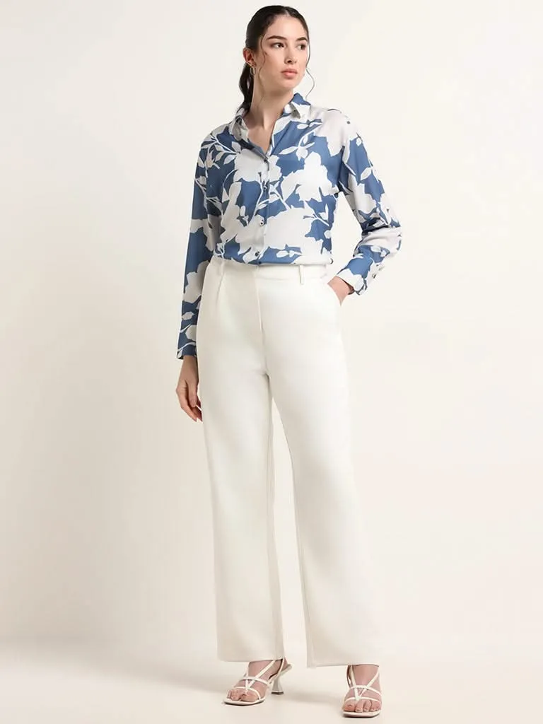 Wardrobe Blue Floral Print Shirt
