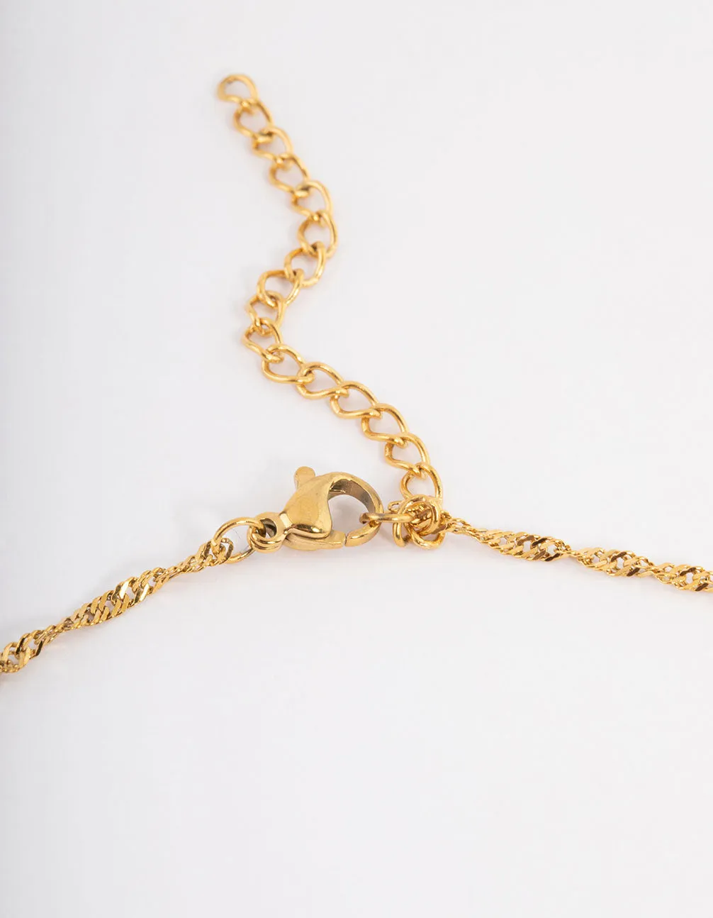 Waterproof Gold Plated Stainless Steel Diamante Heart Necklace