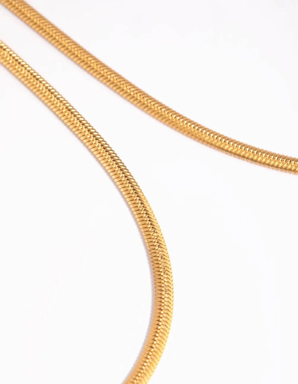 Waterproof Gold Plated Stainless Steel Fine Chain Layered Necklace