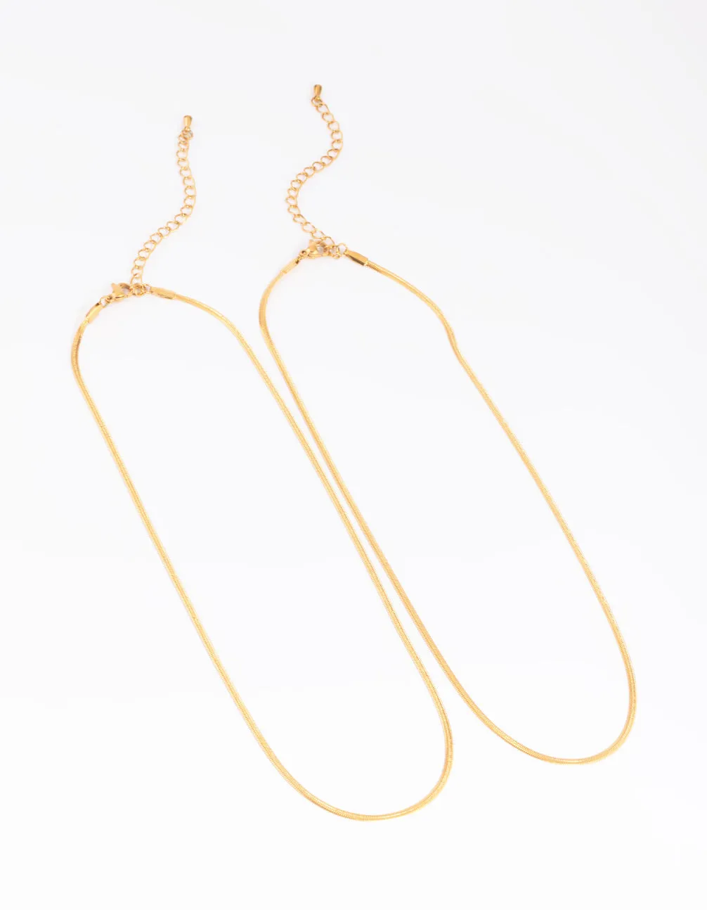 Waterproof Gold Plated Stainless Steel Fine Chain Layered Necklace