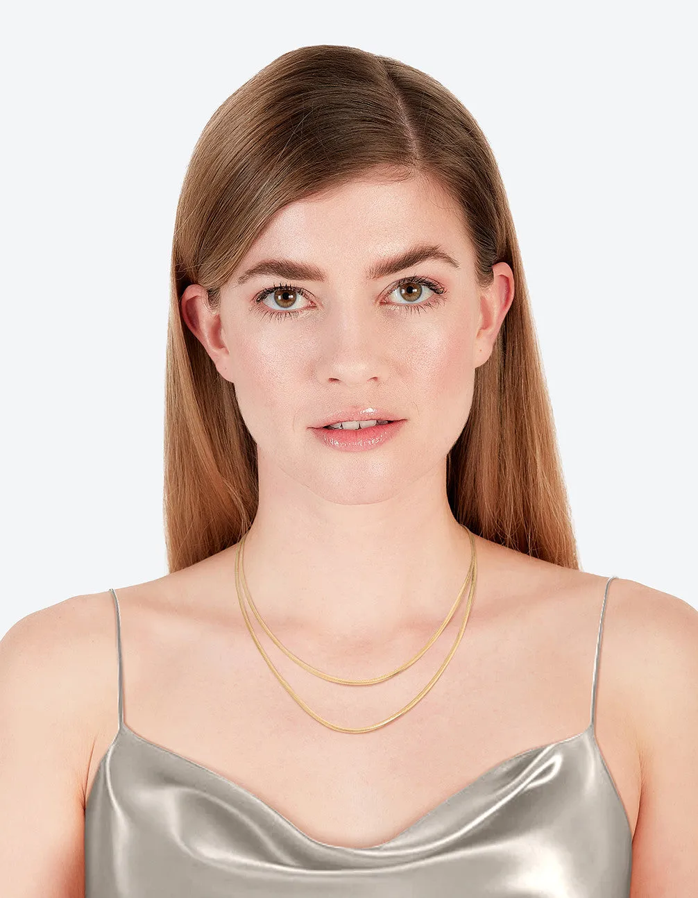 Waterproof Gold Plated Stainless Steel Fine Chain Layered Necklace