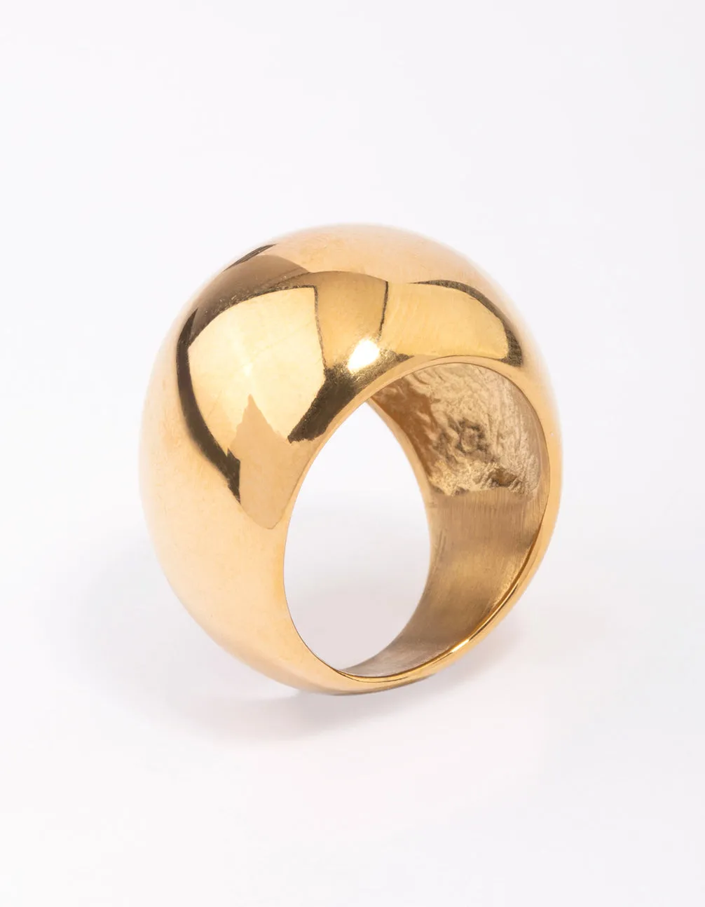 Waterproof Gold Plated Stainless Steel Large Bubble Ring