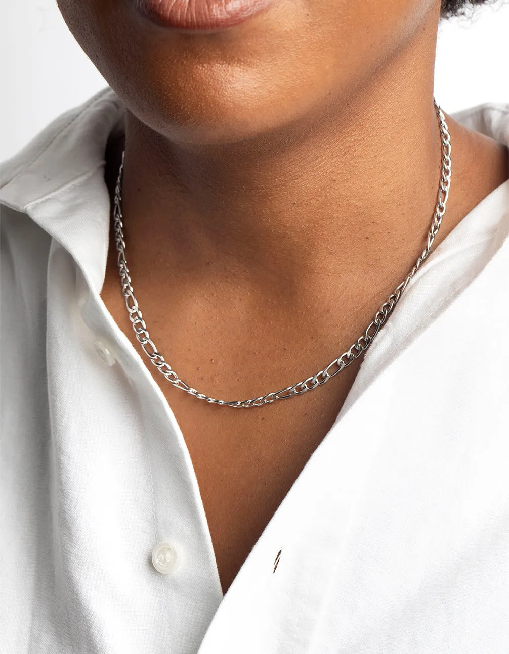 Waterproof Stainless Steel Figaro Necklace