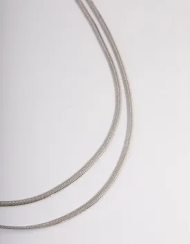 Waterproof Stainless Steel Snake Chain Fine Layered Necklace