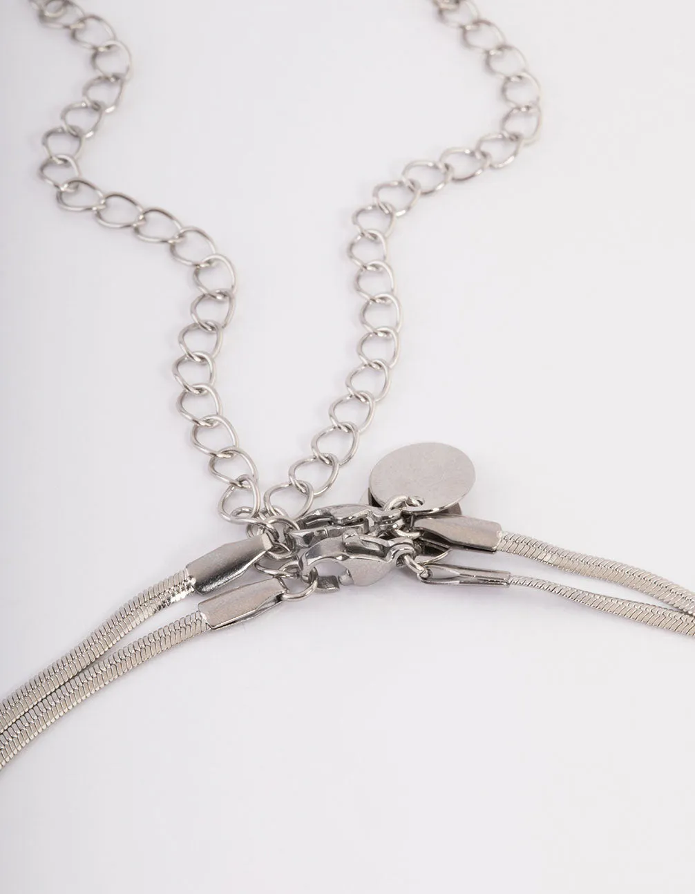 Waterproof Stainless Steel Snake Chain Fine Layered Necklace