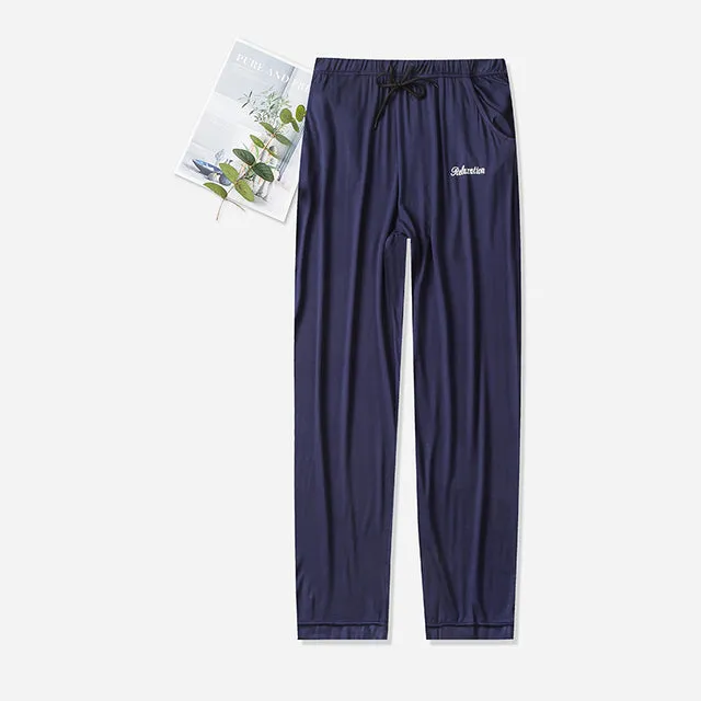 Wjczt Summer Men Modal Pajama Sleepwear Pants Hot Sale Sleep Pants For Male Tether Pajamas Pants Bottoms Casual Home Trousers