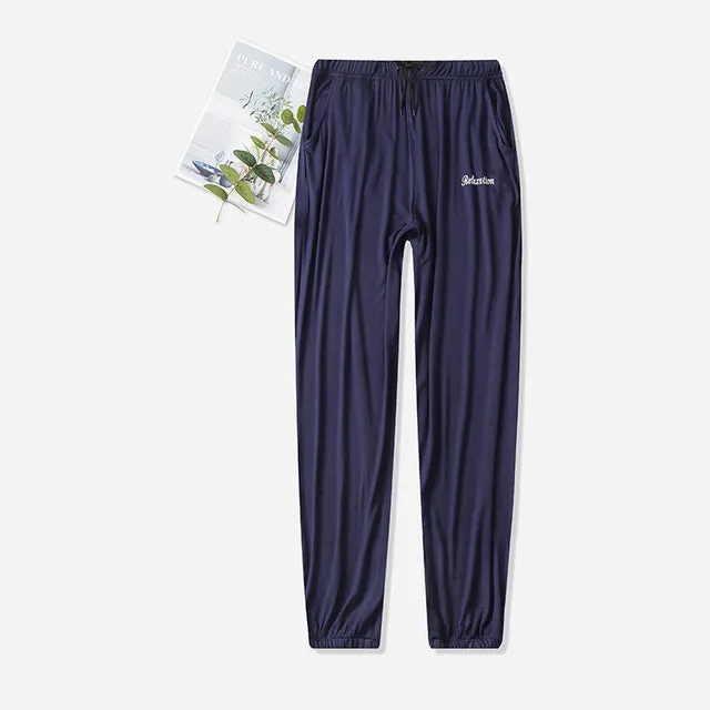 Wjczt Summer Men Modal Pajama Sleepwear Pants Hot Sale Sleep Pants For Male Tether Pajamas Pants Bottoms Casual Home Trousers