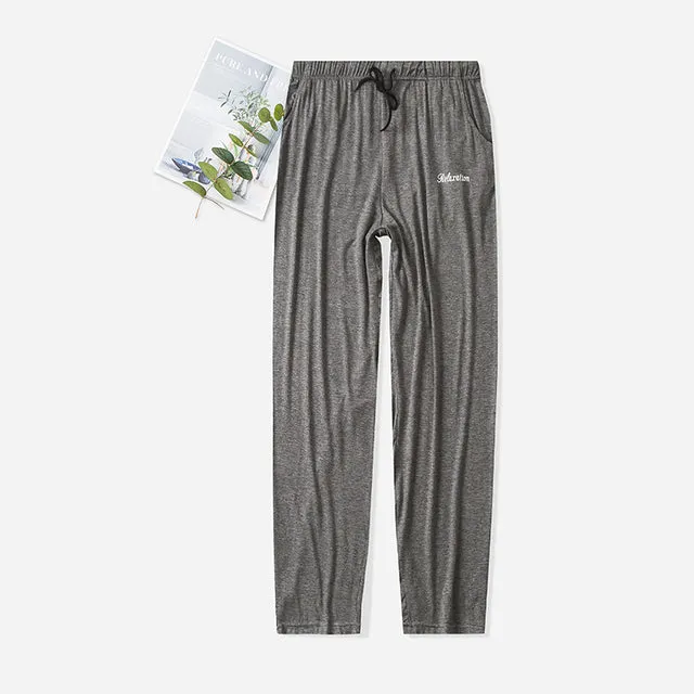Wjczt Summer Men Modal Pajama Sleepwear Pants Hot Sale Sleep Pants For Male Tether Pajamas Pants Bottoms Casual Home Trousers