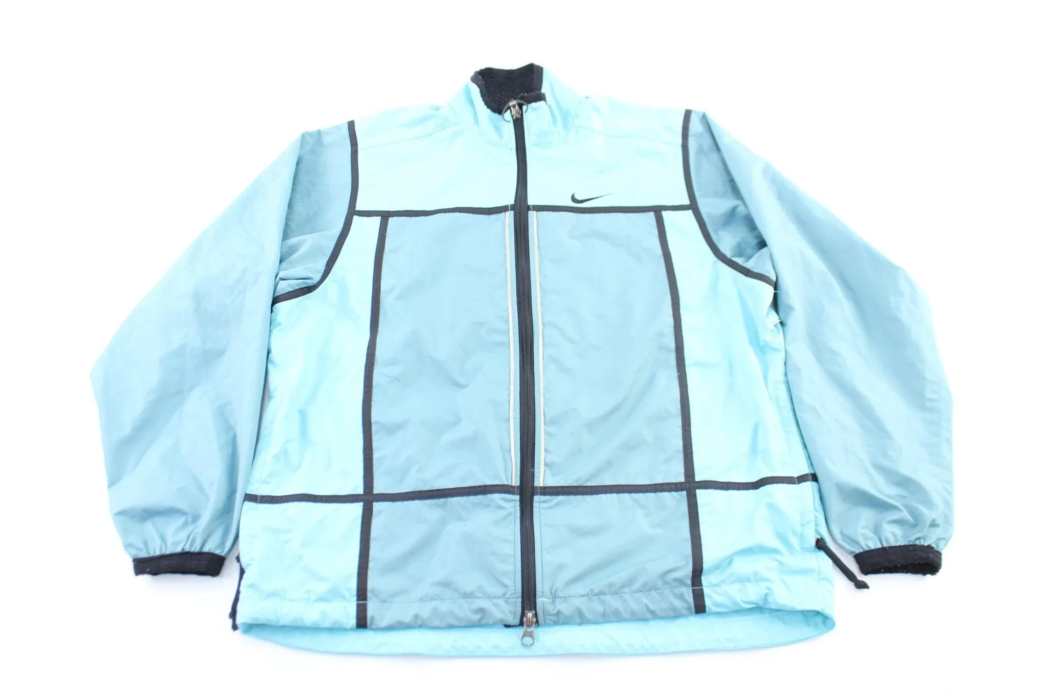 Women's 90's Nike Embroidered Logo Blue & Black Zip Up Jacket