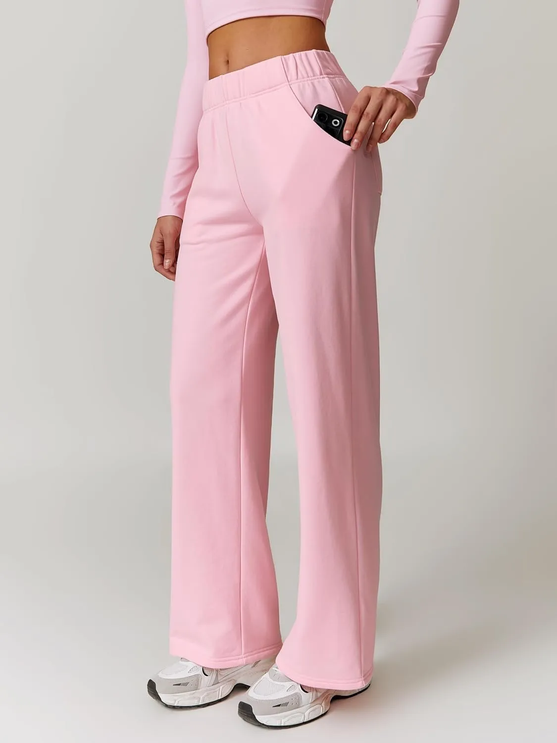 Womens High Waisted Baggy Sweatpants 2024 Straight Leg Fall Jogger Pants Y2k Trendy Lounge Trousers with Pockets