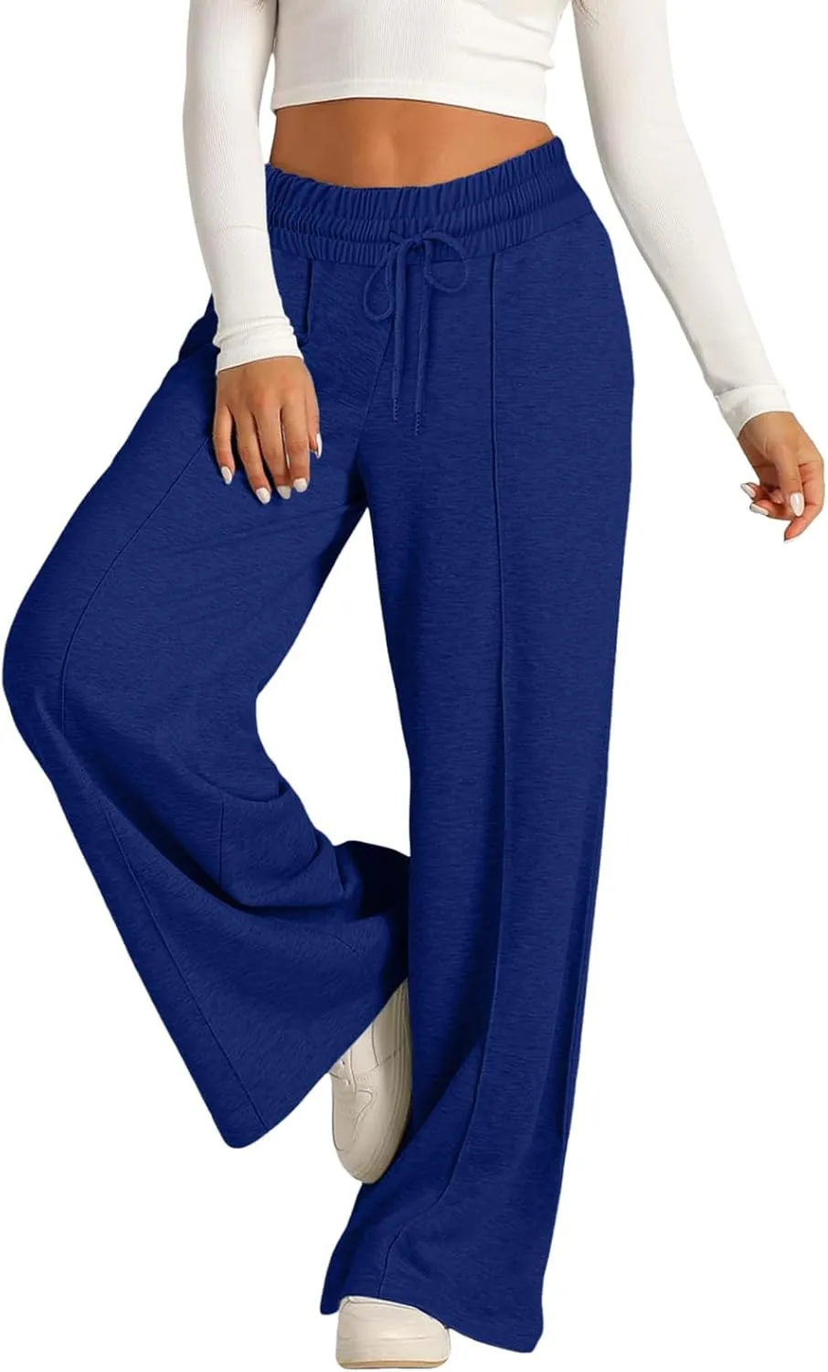 Womens Wide Leg Sweatpants Casual High Waist Baggy Athletic Jogger Pants Plus Size Boyfriend Drawstring Lounge Slacks