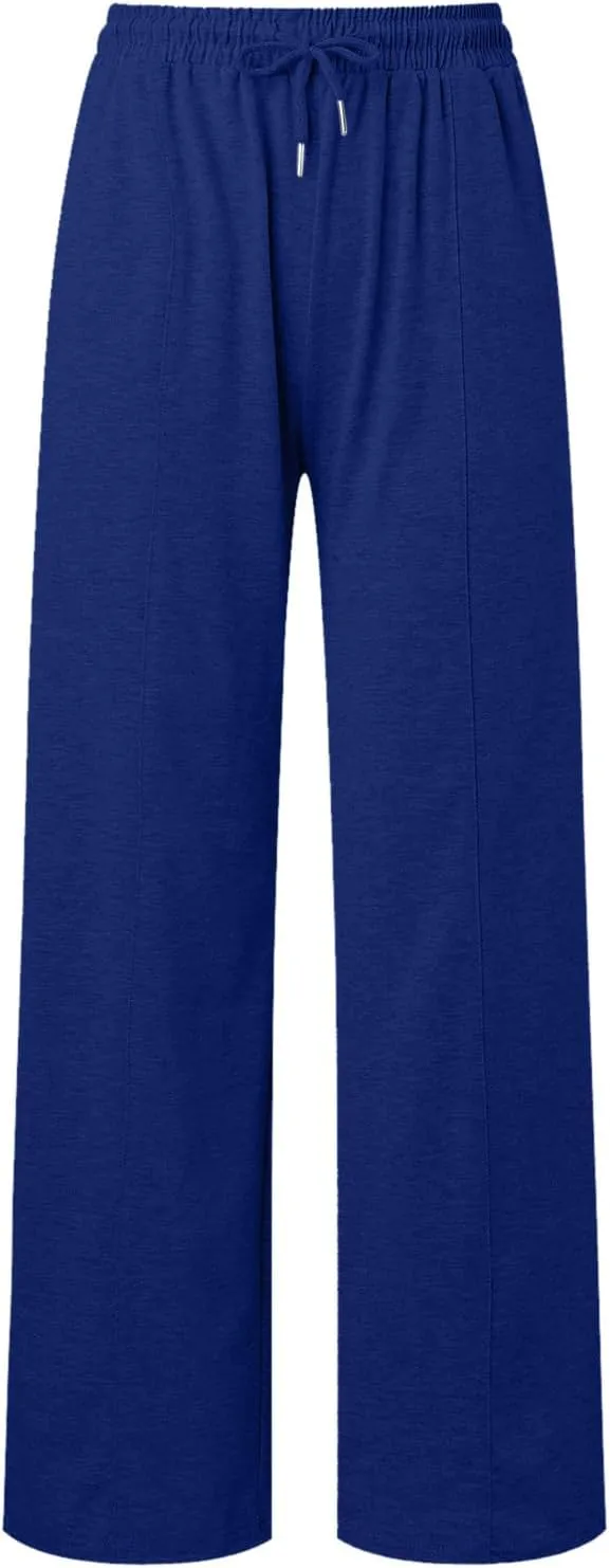 Womens Wide Leg Sweatpants Casual High Waist Baggy Athletic Jogger Pants Plus Size Boyfriend Drawstring Lounge Slacks